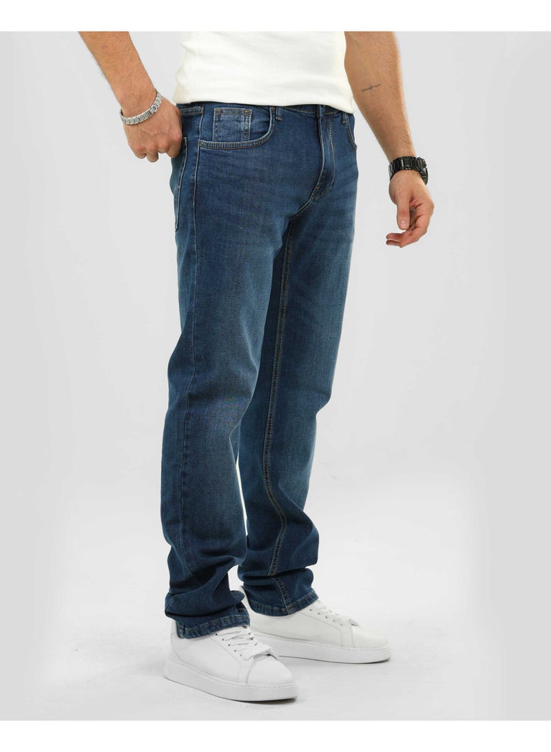 دوت جينز رجالي قصة مستقيمة بخامة مرنة (ليكرا) - Image 2